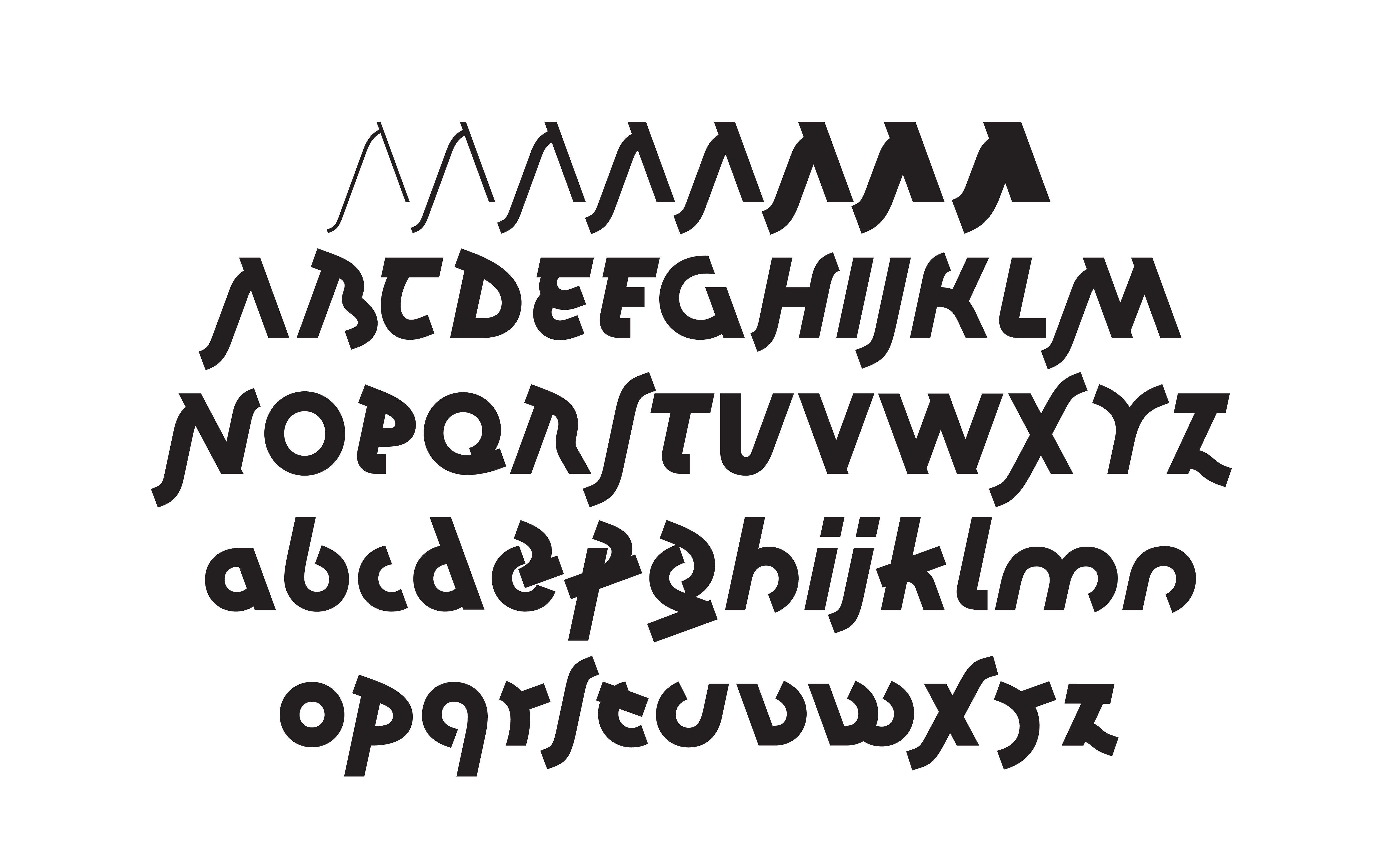 Font Preview of the typeface Roman Cursive designed by Orlando Brunner